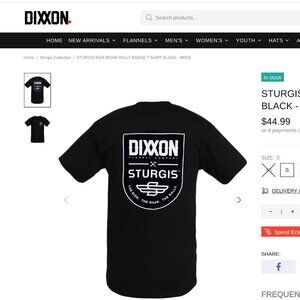 Dixxon Sturgis Ride Roar Rally Badge Black T-Shirt Men's XL USA Motorcycle